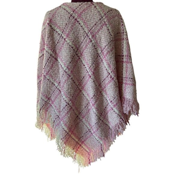 Boyne Valley Weavers Pink Plaid Alpaca Wool Fringed Handmade ONE SIZE Handcrafte - Picture 3 of 7